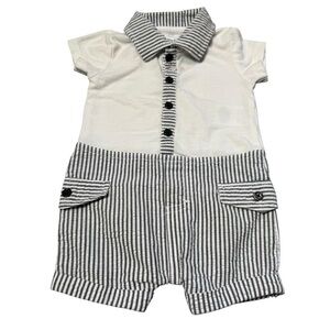 Absorba Paris Baby Boy Short Sleeve Romper Size 0-3 Months